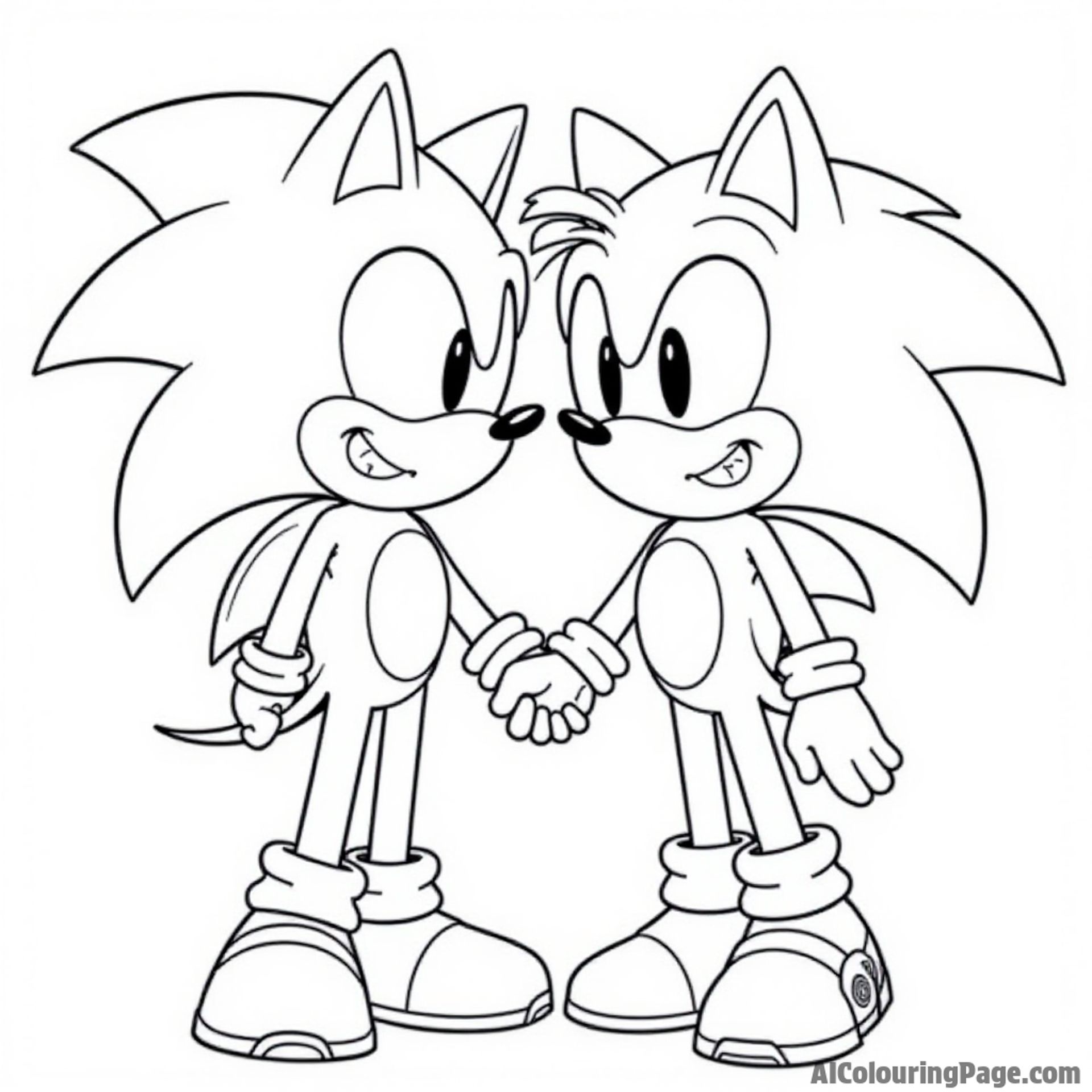 Sonic and Amy holding hands