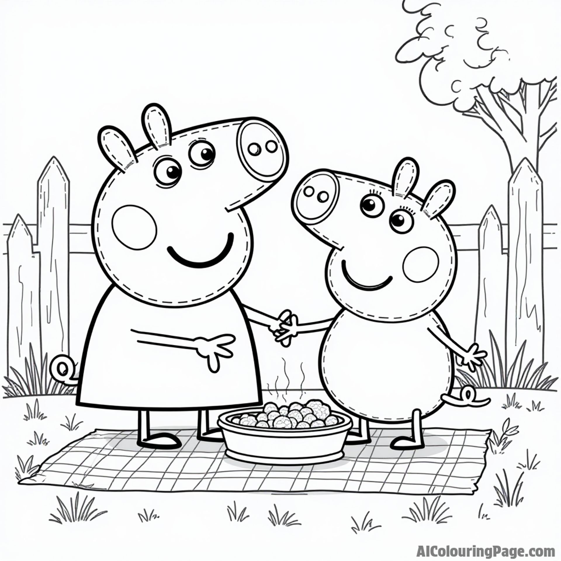 Peppa Pig having a picnic