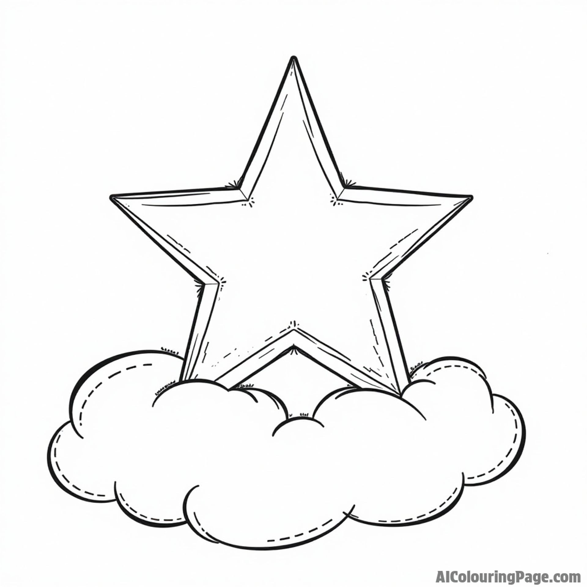 A star floating on a cloud