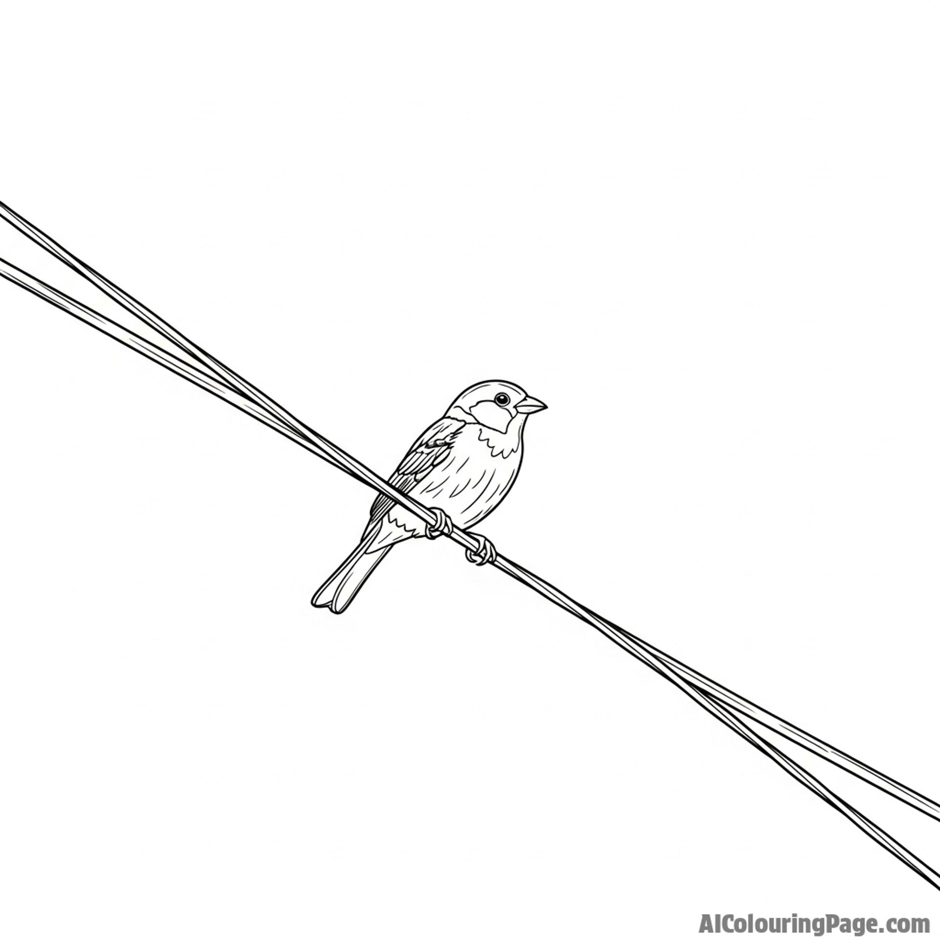 A single bird perched on a wire at sunset.