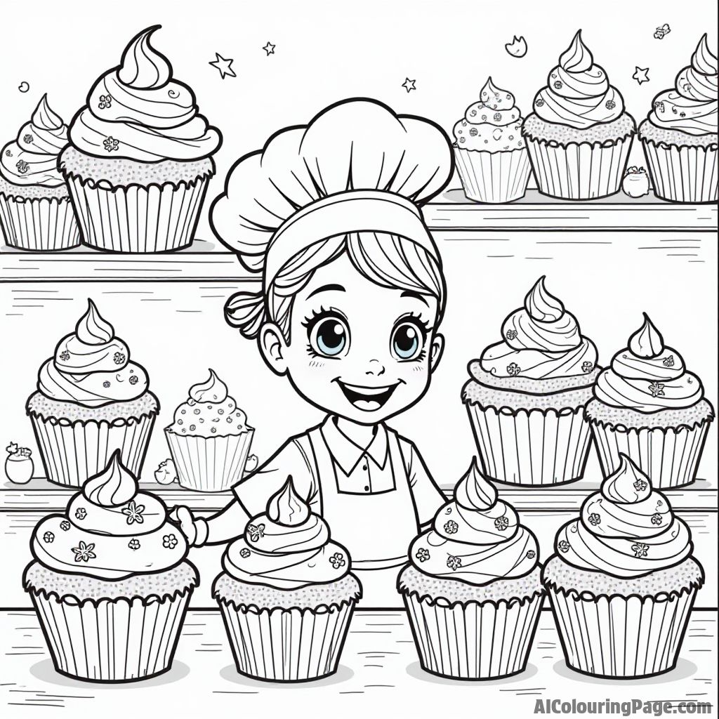 Free Cupcake Coloring Pages – free printable food and culinary art coloring pages