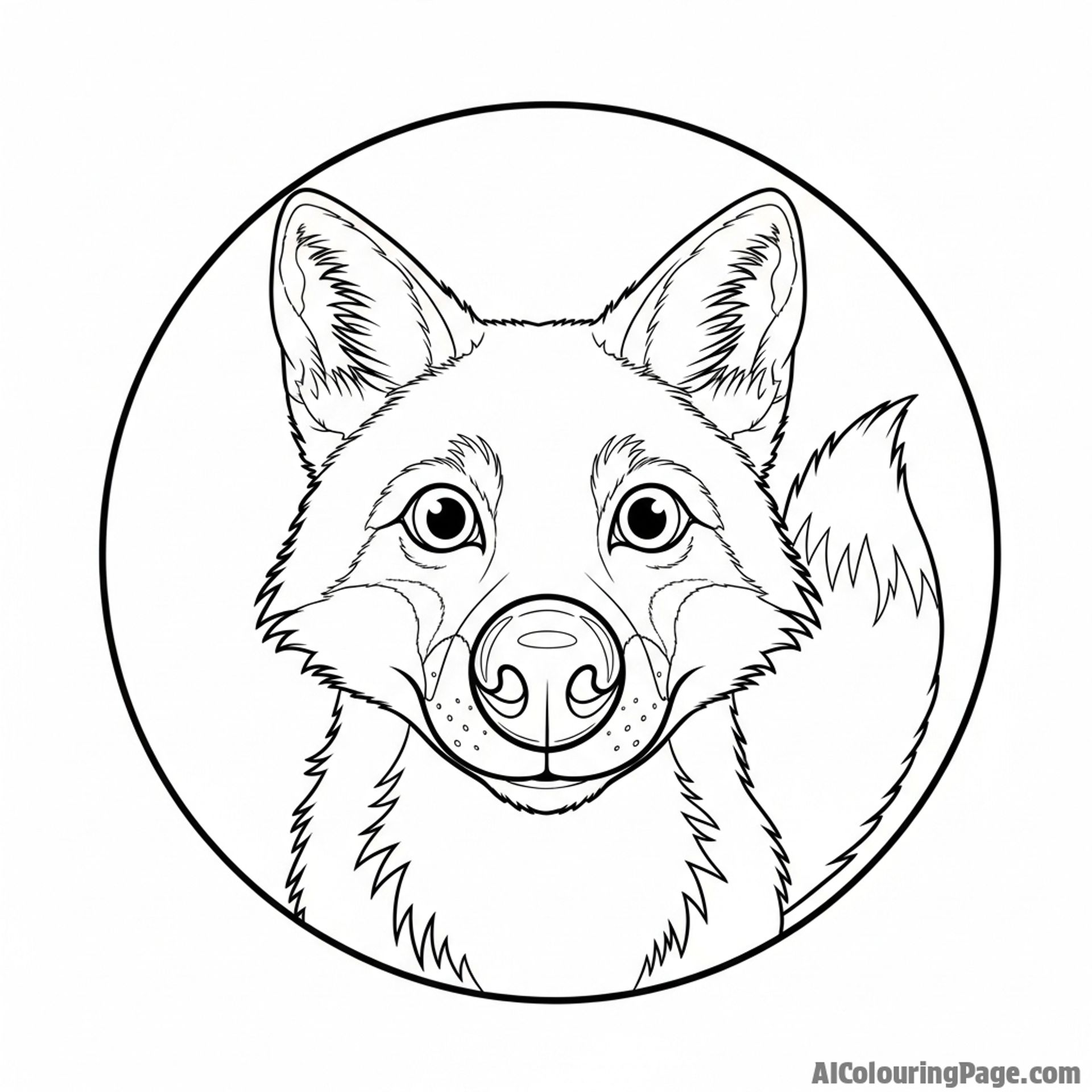 A fox captured with a fish-eye lens, its nose comically distorted and prominent.
