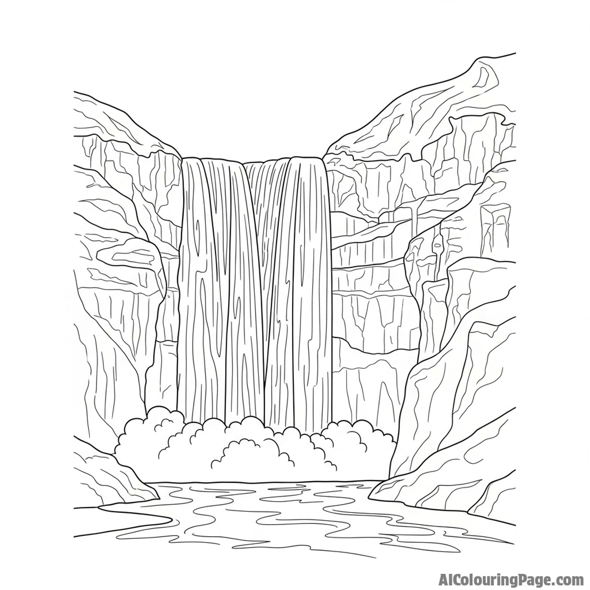 A waterfall originating from a glacier melt.