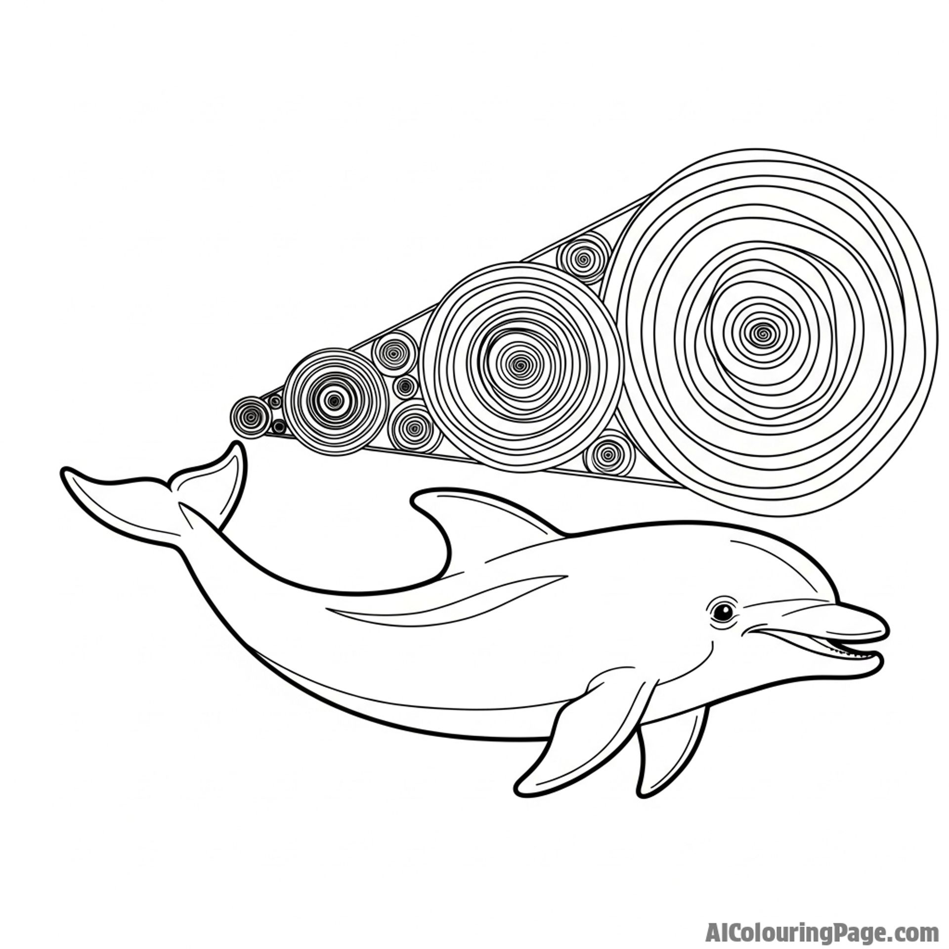 A visual representation of a dolphin’s echolocation clicks as intricate sound waves.