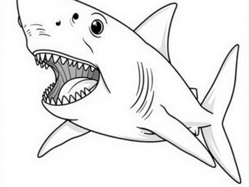 20 Prompts To Create Unique Shark Coloring Pages