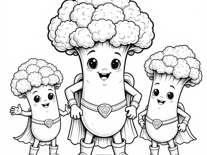 Free Broccoli Coloring Pages – free printable coloring page