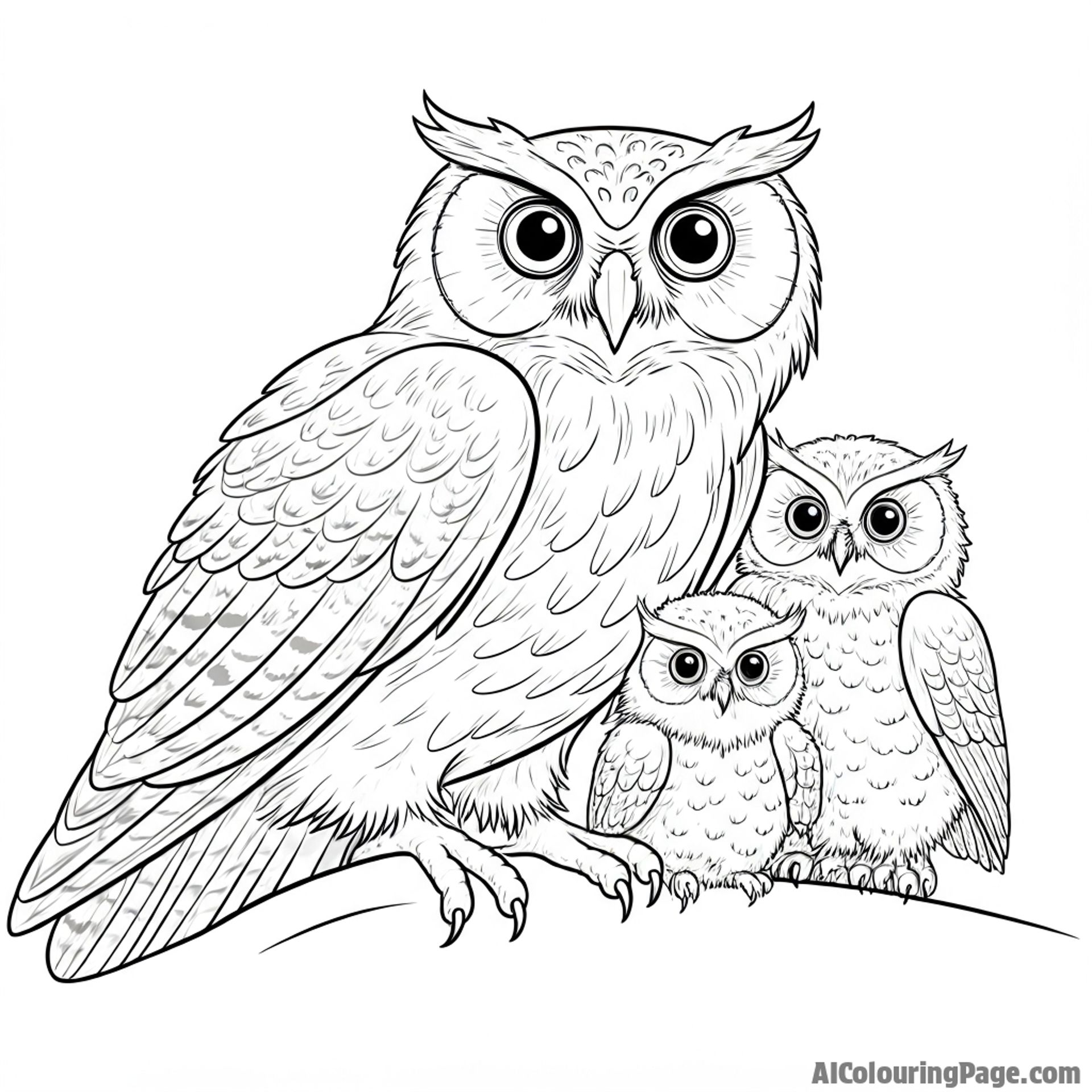 An owl teaching young owlets how to hunt.