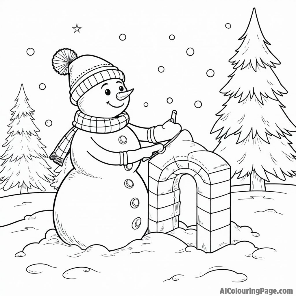 Winter Wonderland Coloring Fun: Snowmen, Owls, & Sledding Adventures!