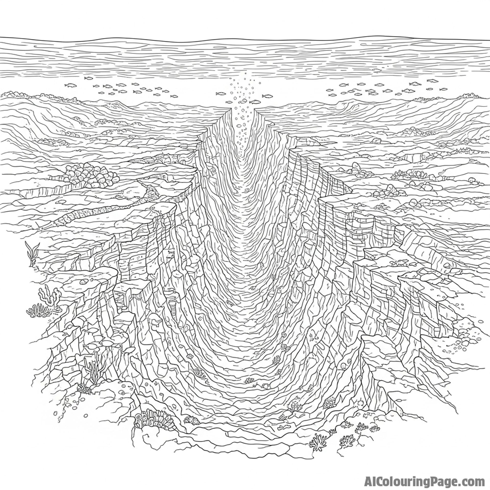 A mysterious ocean trench.