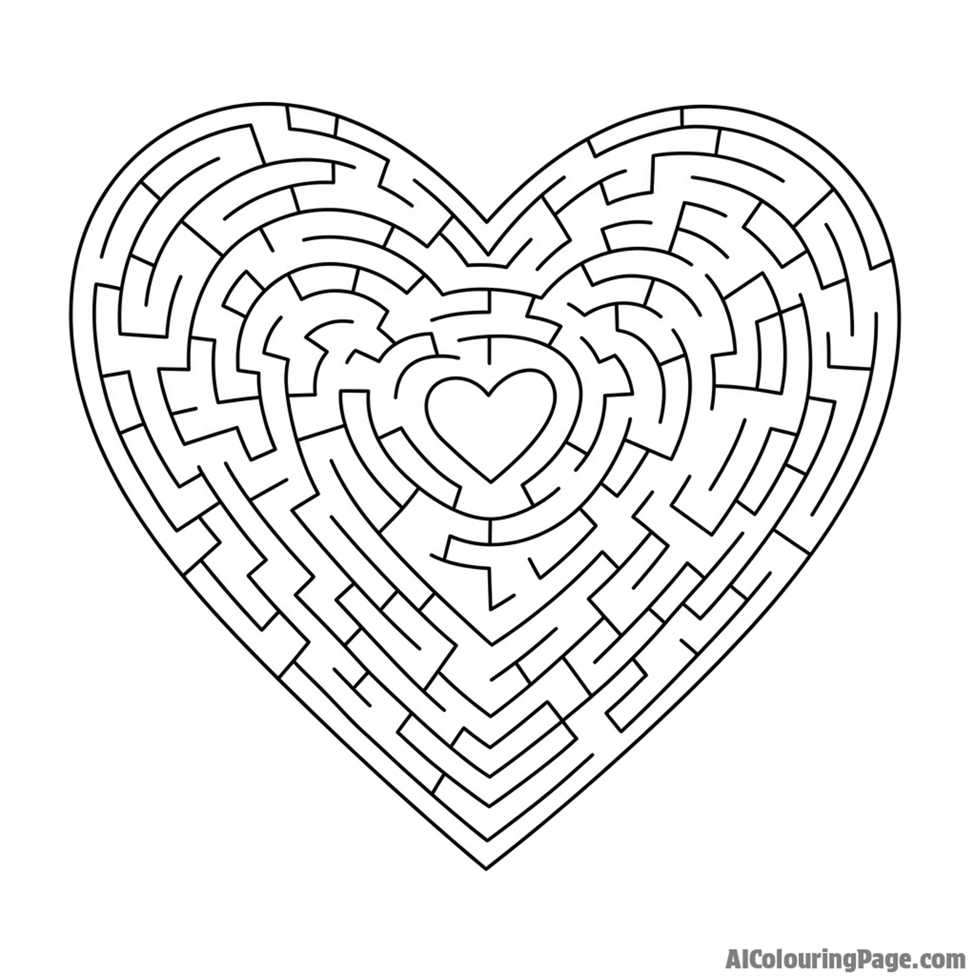 A heart-shaped maze, challenging and intricate.