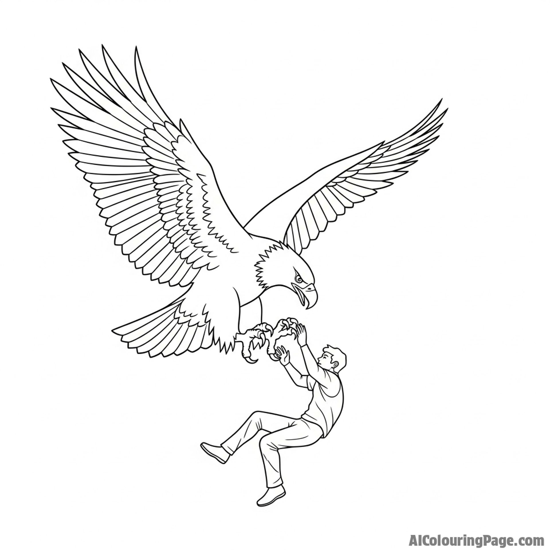 Eagle rescuing someone in danger.