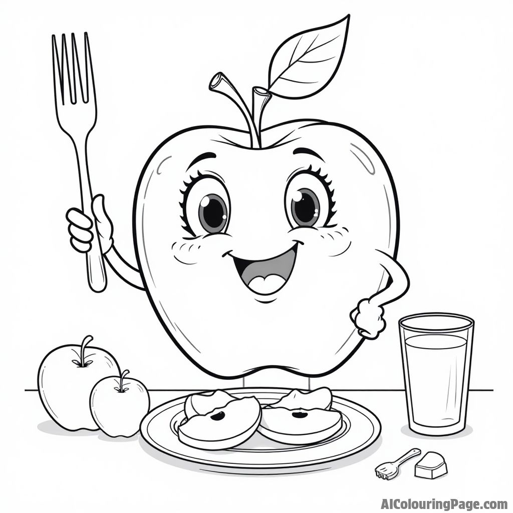 Free Apple Coloring Pages – free printable food and culinary art coloring pages