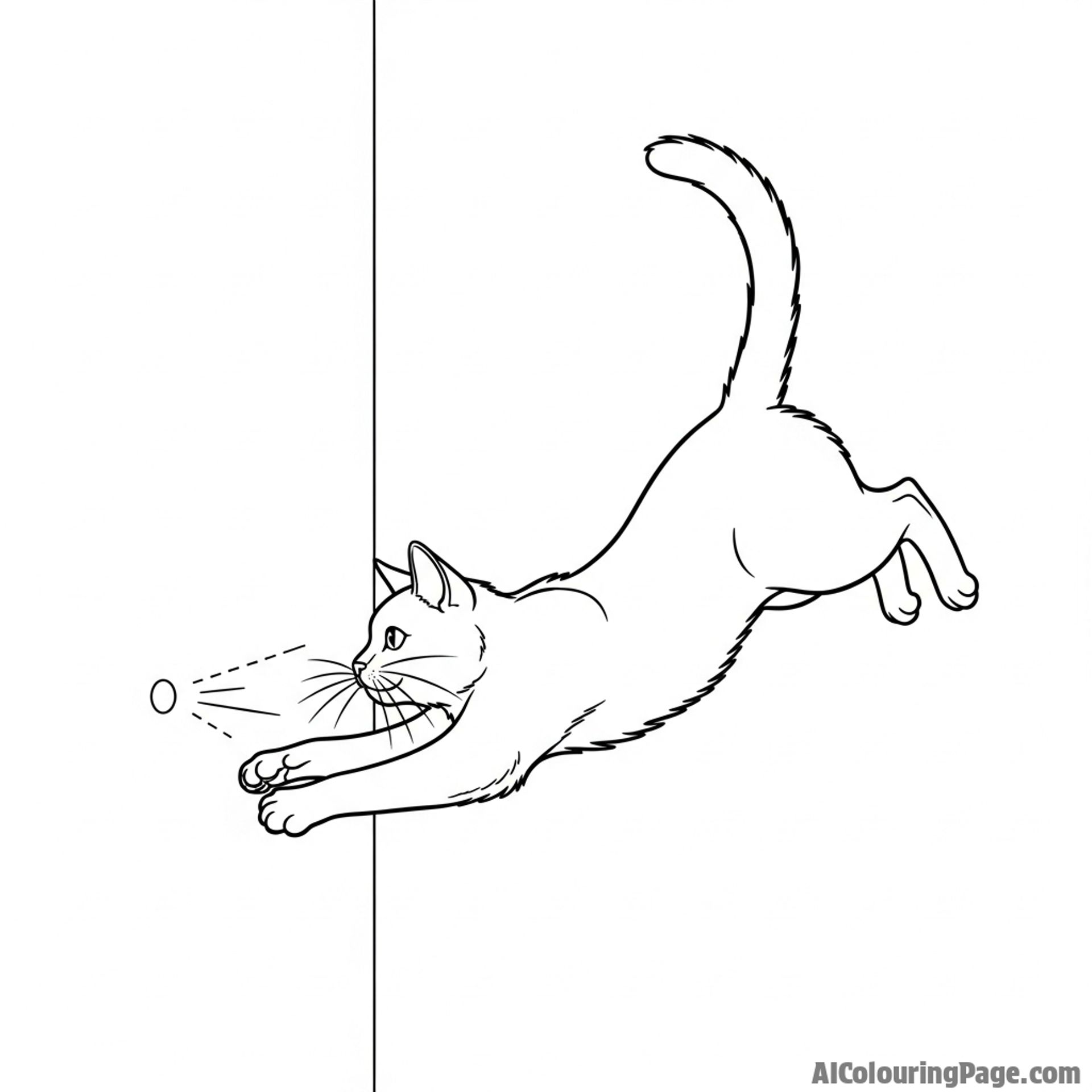 A cat trying to catch a moving dot of light on the wall.