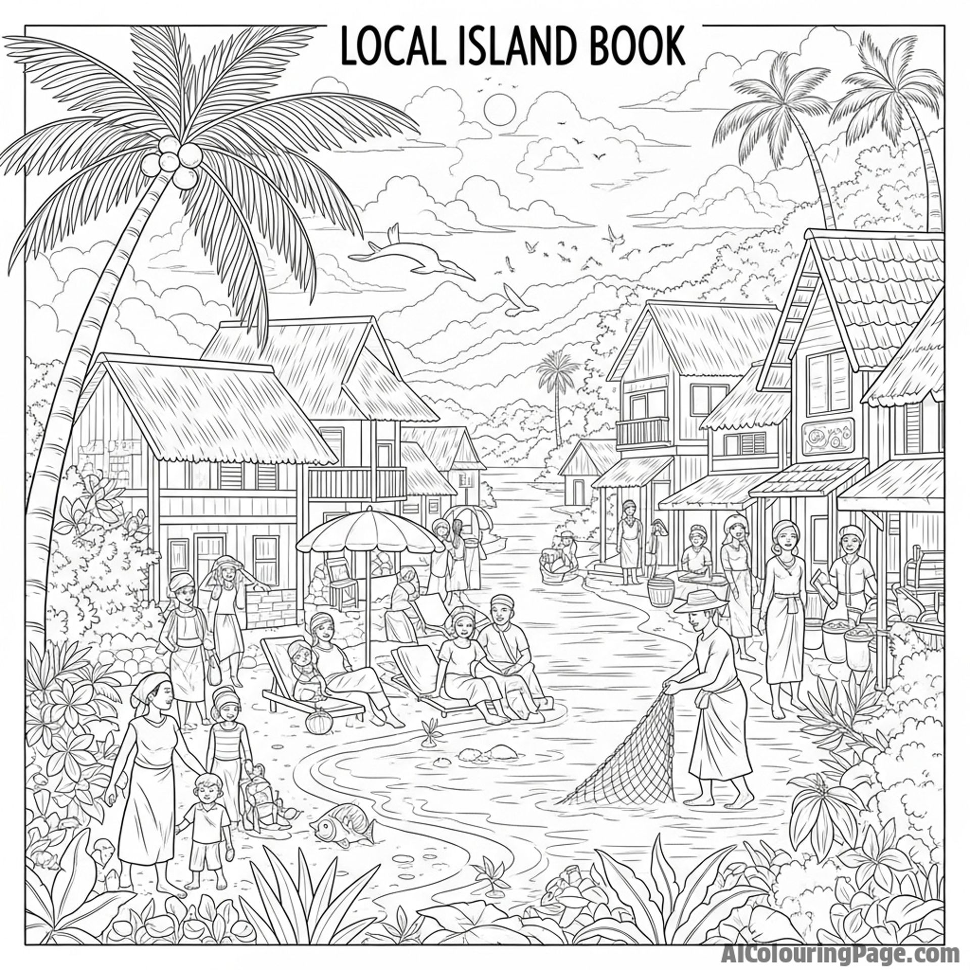 Local artwork depicting island life.
