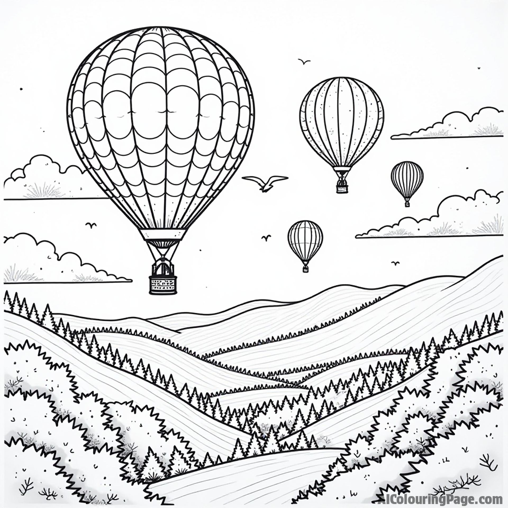 An exciting hot air balloon festival over the New Hampshire mountains, featuring colorful balloons against a serene sky backdrop.