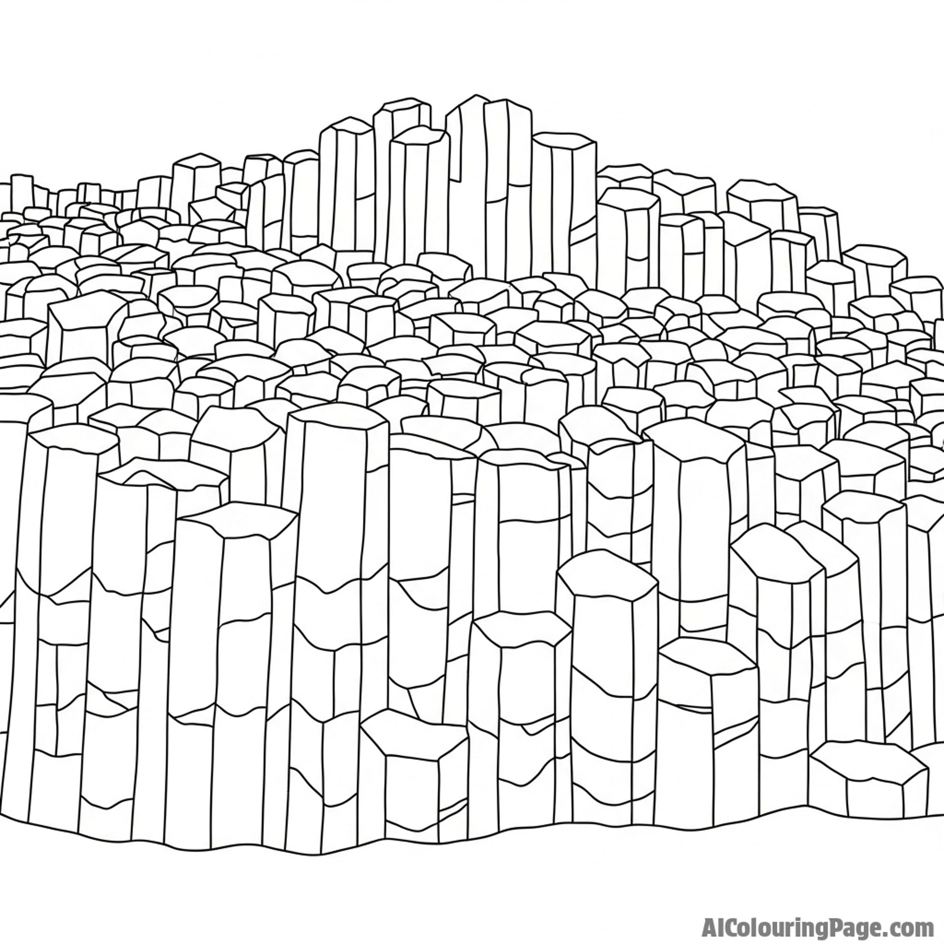 Basalt columns formed from cooling lava.