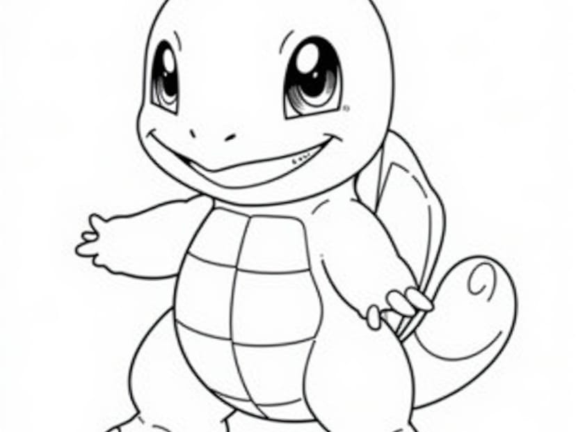 Splash into Fun: 15 Cool Squirtle Coloring Pages for Pokemon Fans