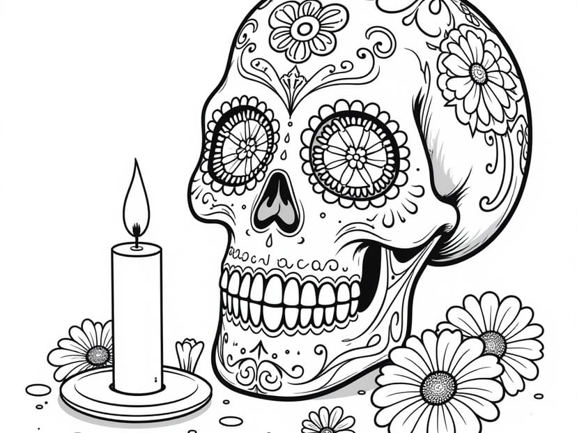 Free Day of the dead Coloring Pages – free printable coloring page