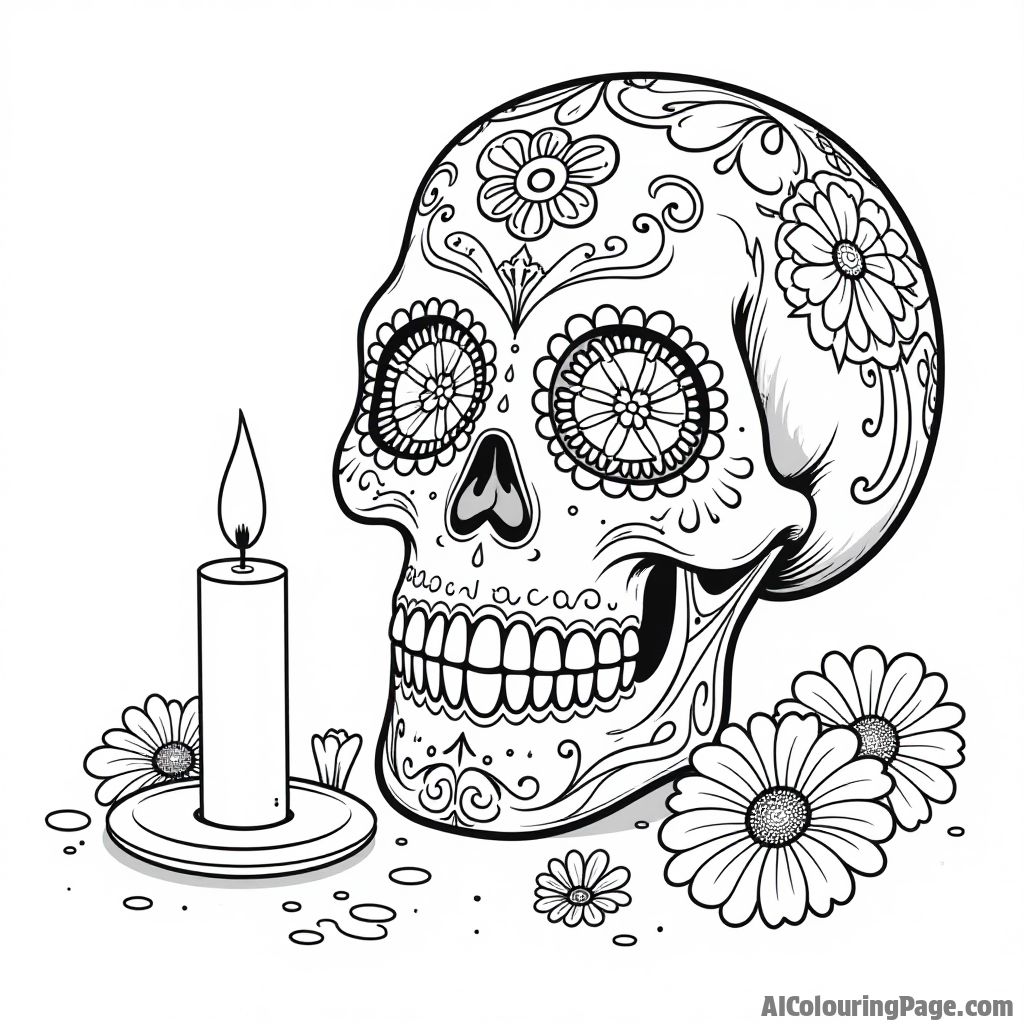 Free Day of the dead Coloring Pages – free printable festivals and traditions coloring sheets