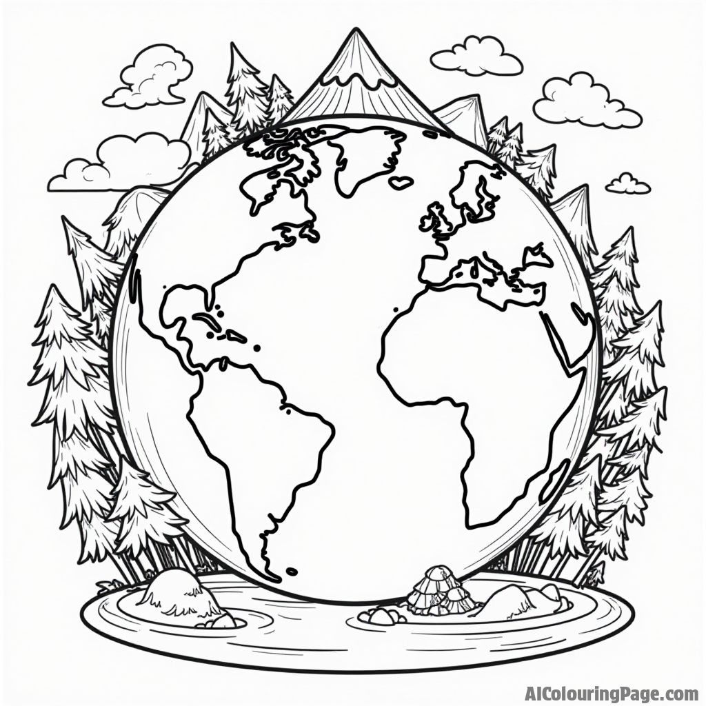 Free Earth Coloring Pages – free printable geography and landscape coloring sheets