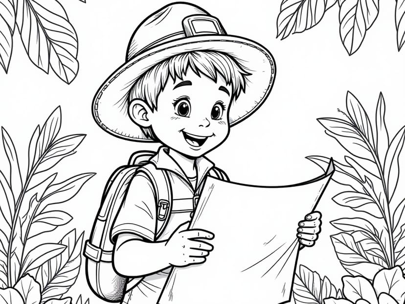 Free Explorer hat Coloring Pages – free printable coloring page