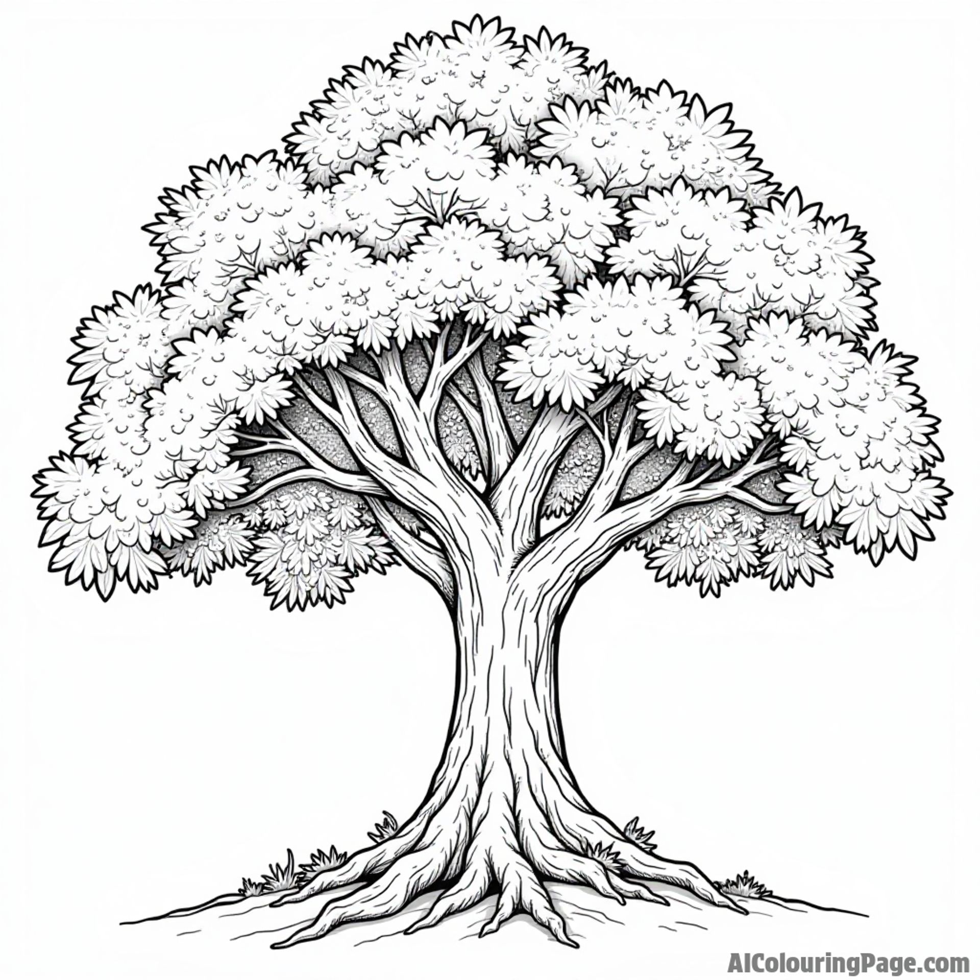 A majestic tree with fruits in the Garden of Eden