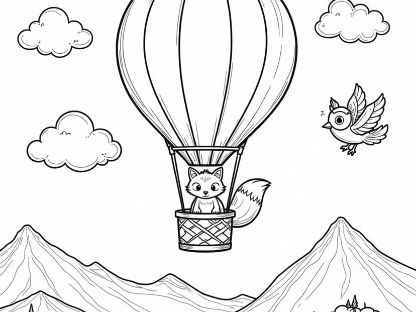 Free Hot air balloon Coloring Pages – free printable coloring page