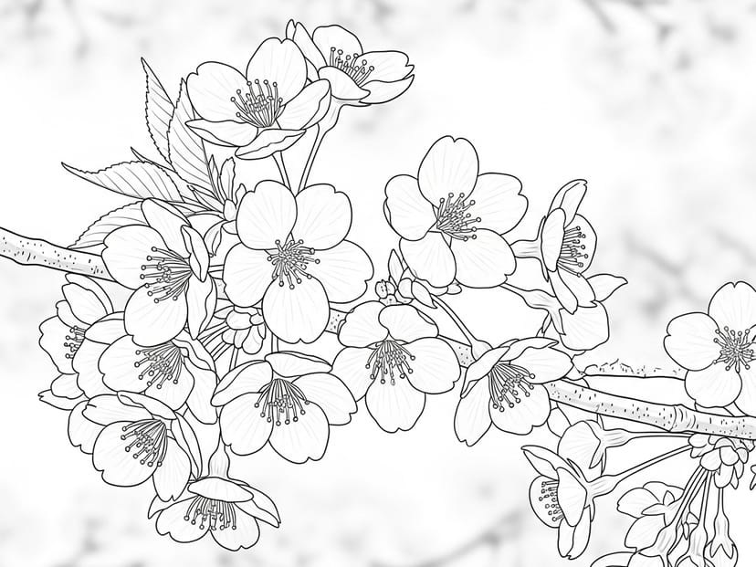 Free Spring Blooms  Coloring Pages – free printable coloring page