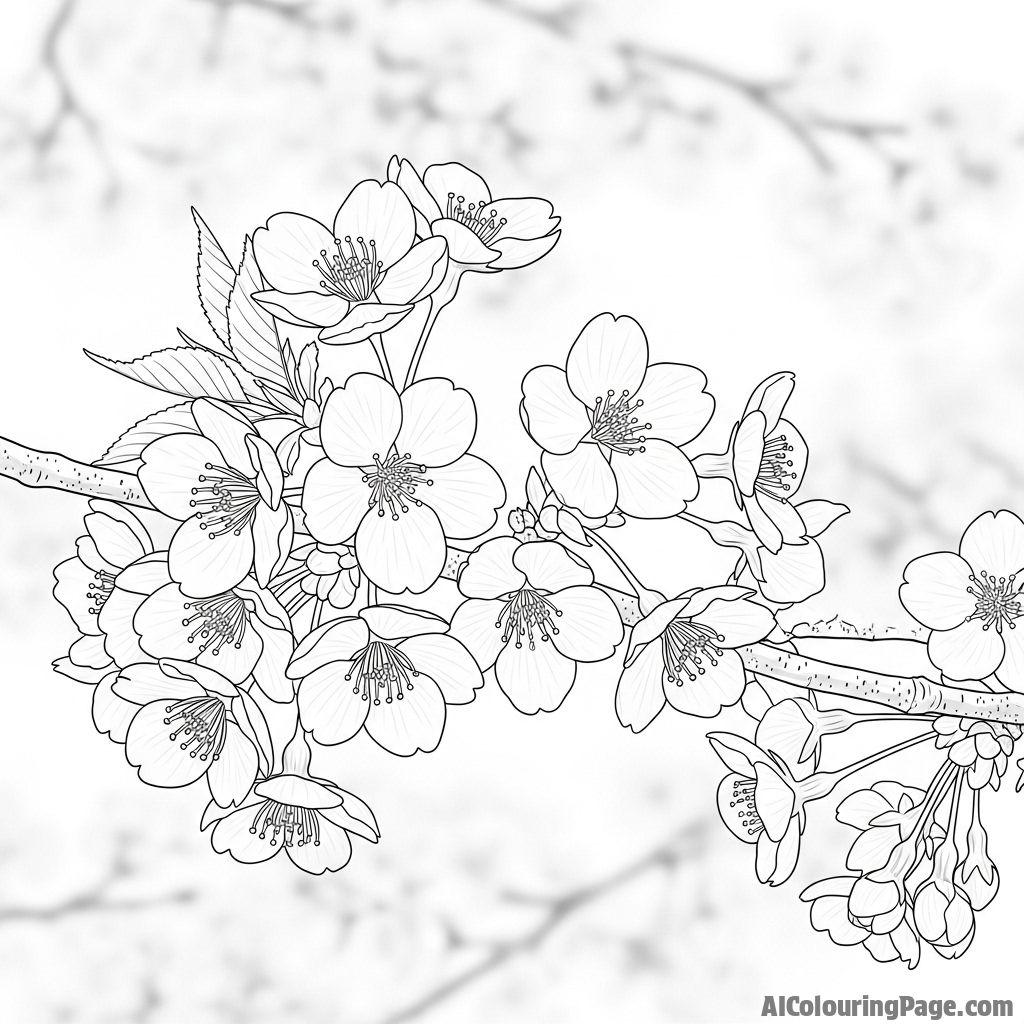 Free Spring Blooms  Coloring Pages – free printable nature and landscapes coloring pages