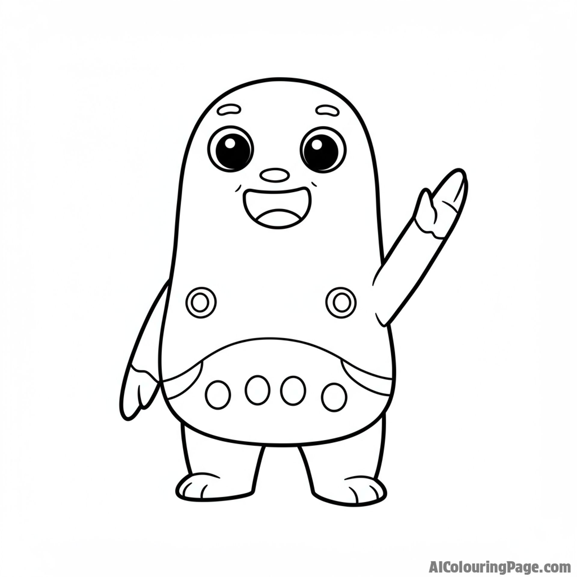 A friendly boba waving hello.