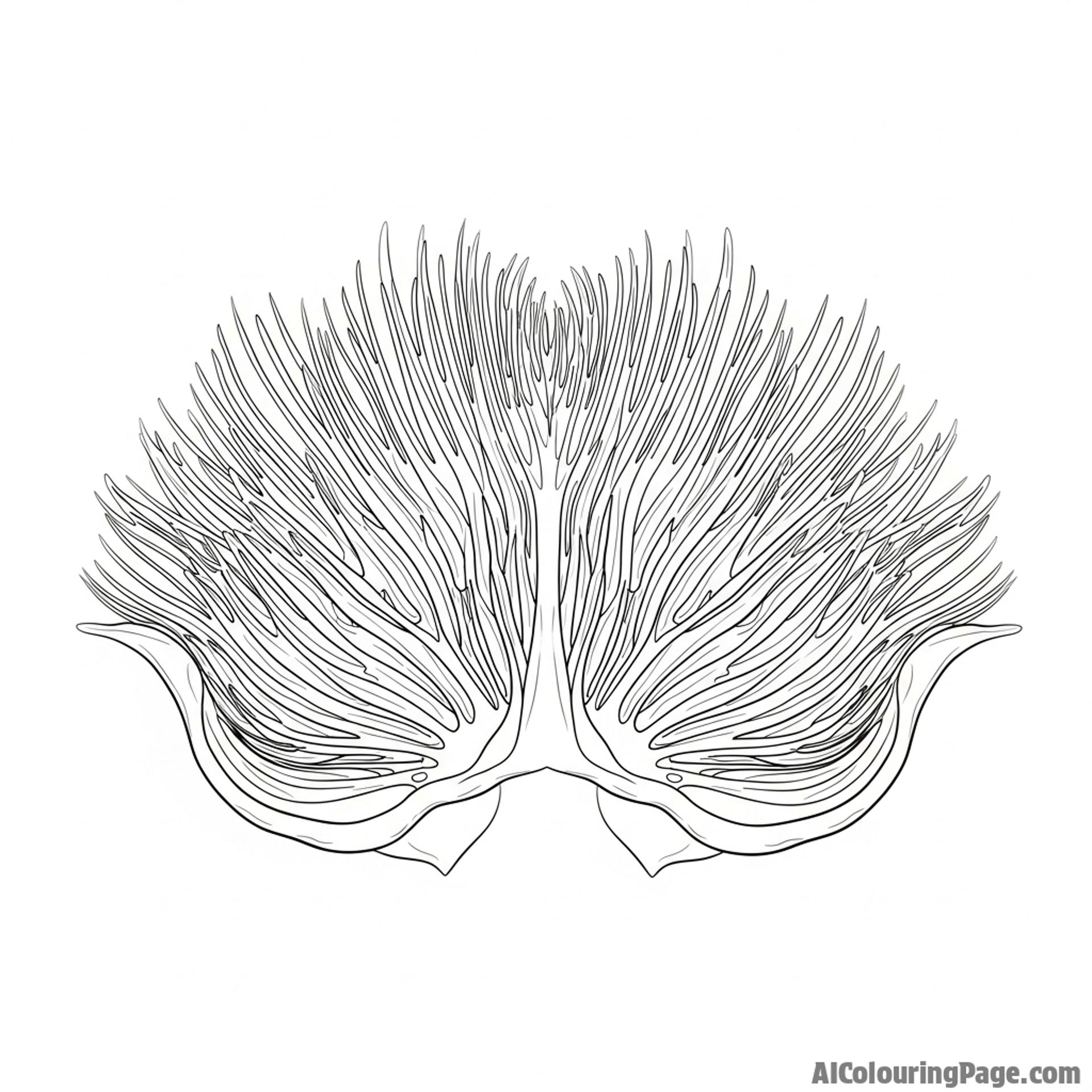 An anatomical illustration focusing on the intricate, feathery structure of a koi’s gills.