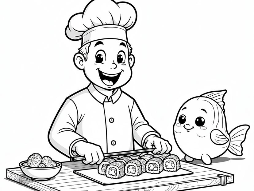 Free Sushi Coloring Pages – free printable coloring page