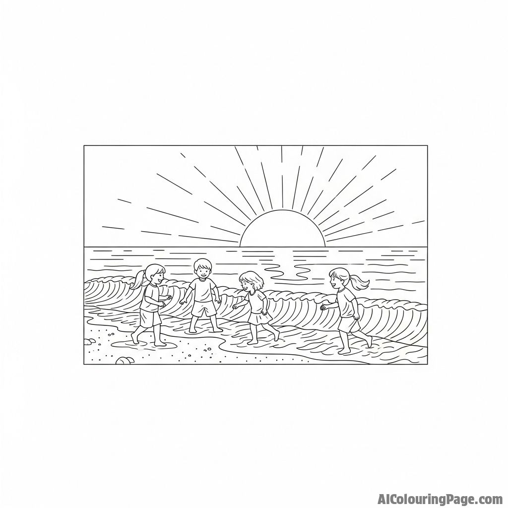 Free Sunset Coloring Pages – free printable nature and landscapes coloring pages