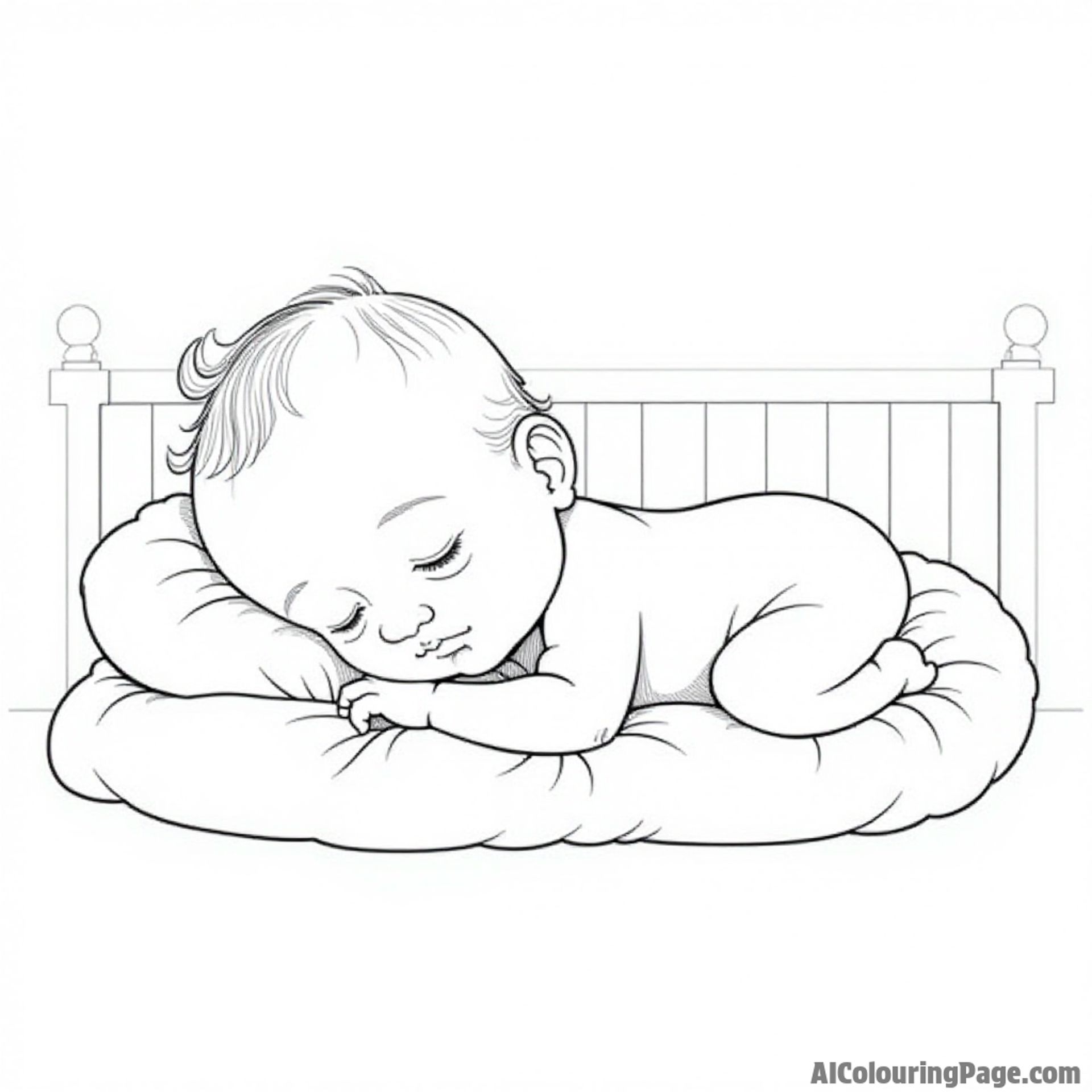 Baby sleeping soundly in a crib