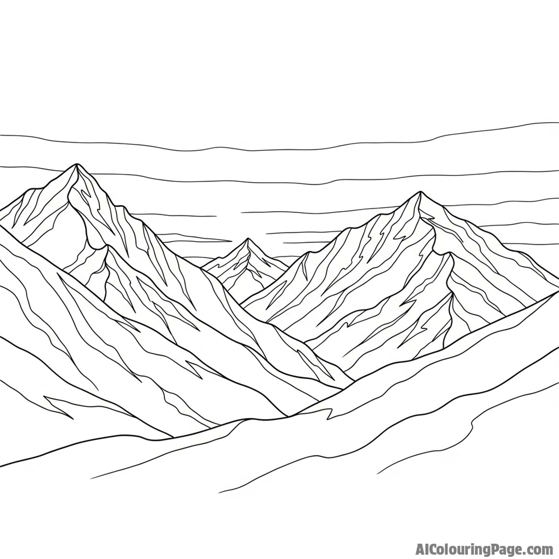 Mountains bathed in the setting sun's light.