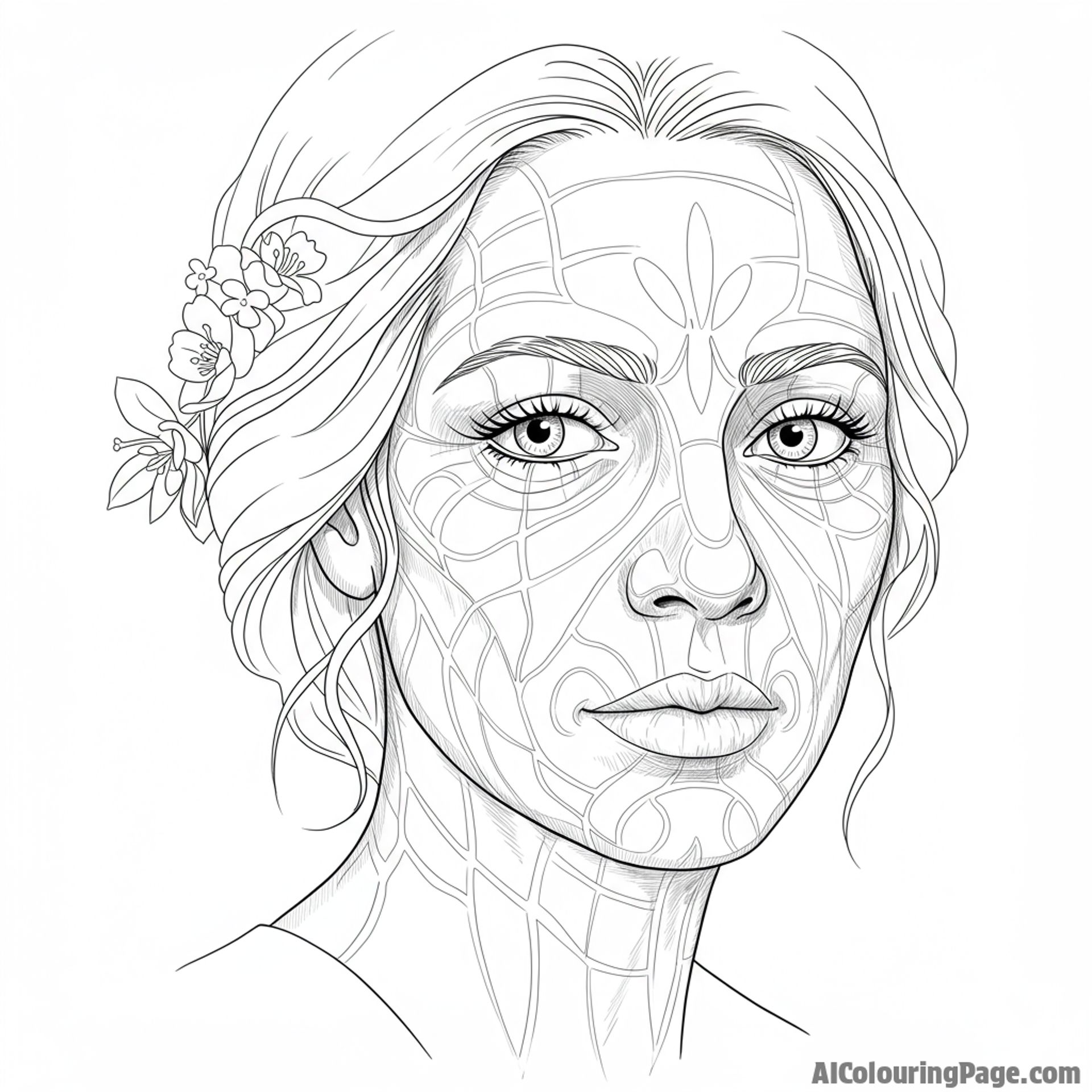 A close-up of a mother's face, etched with lines of love, wisdom, and experience.