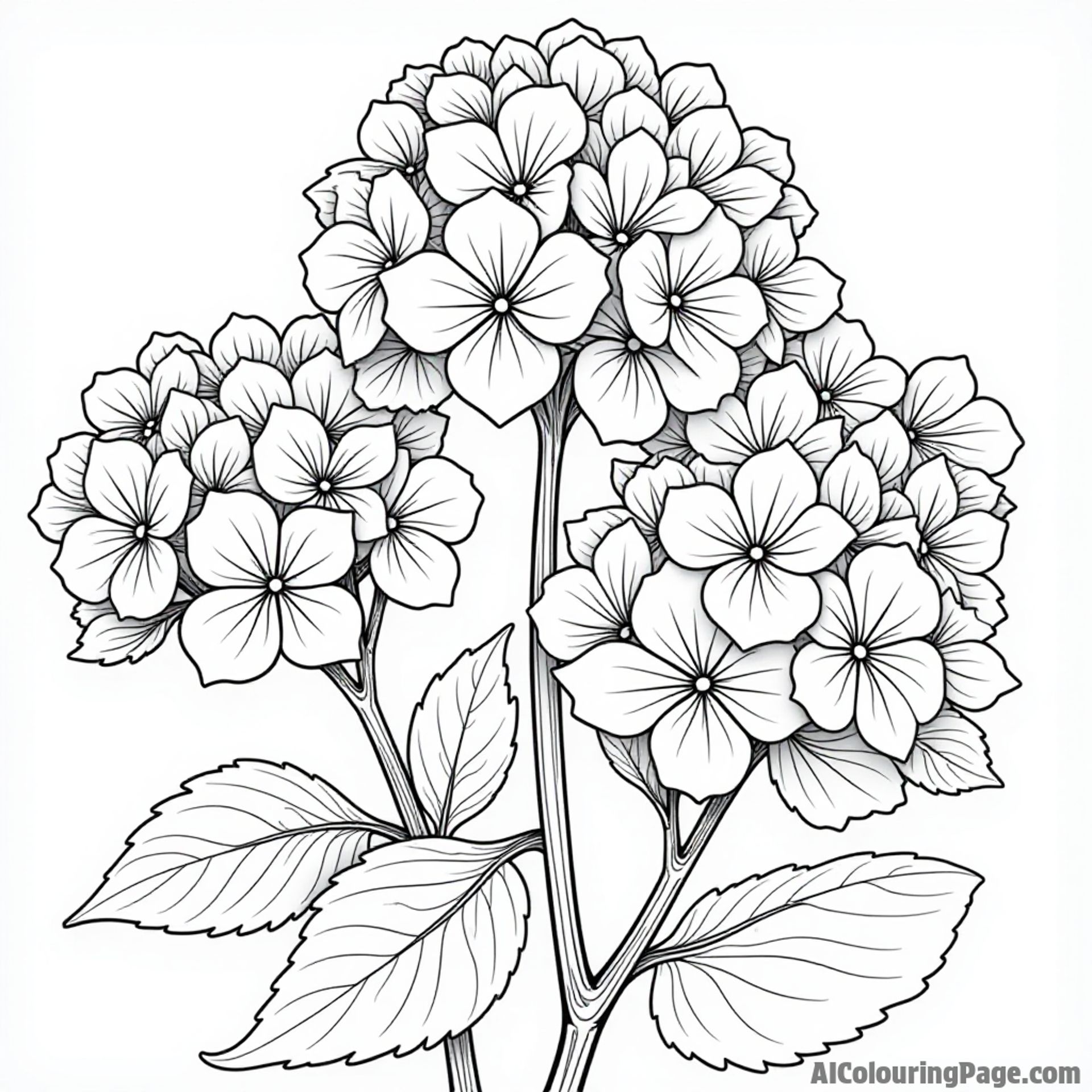 A bunch of hydrangeas in a garden