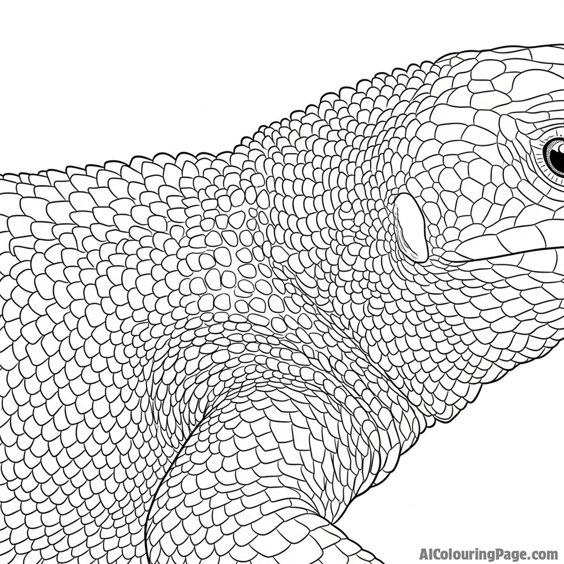 A textured, high-contrast black and white photograph of a lizard's skin.