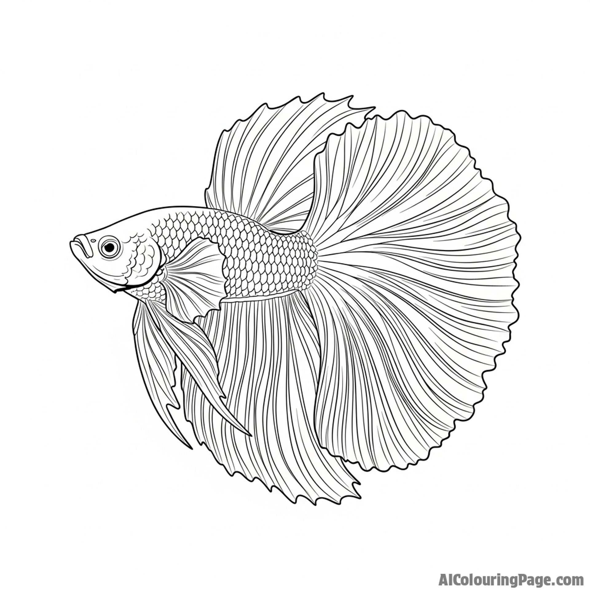 A betta fish with fins unfurled like delicate, flowing silk.