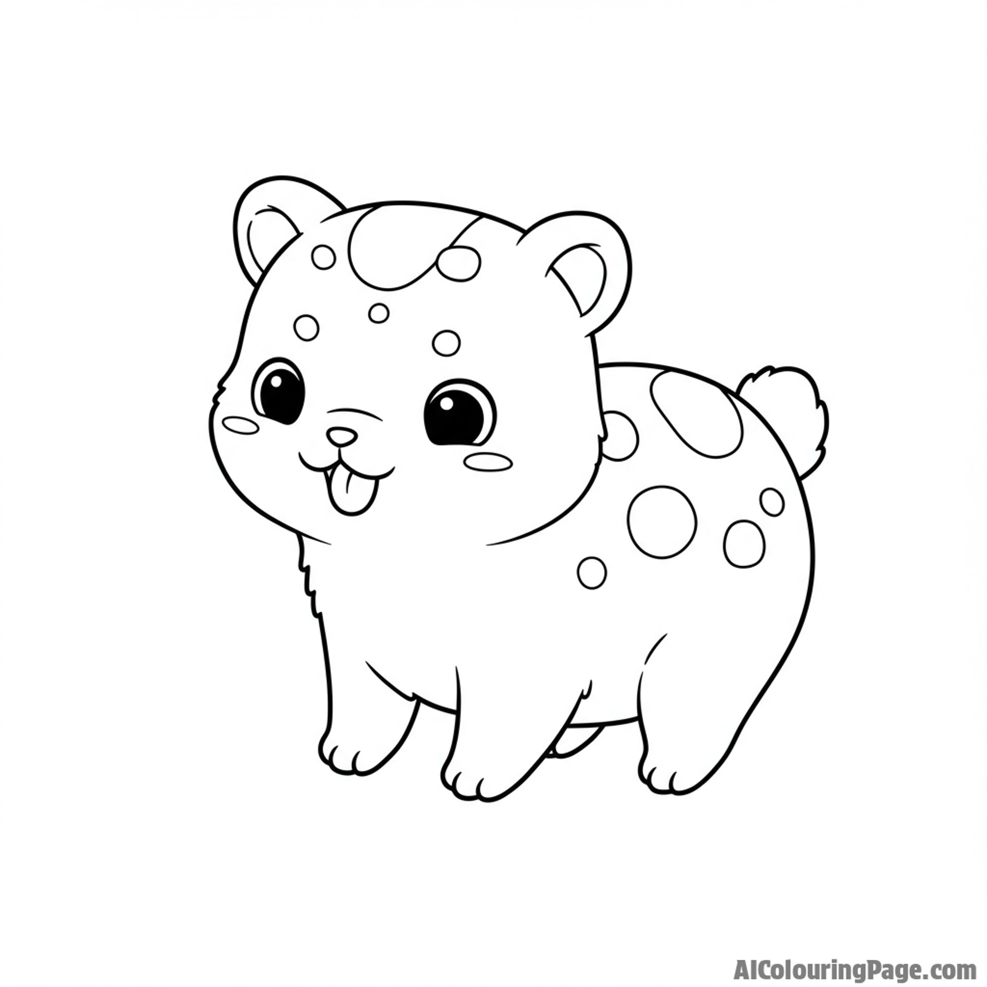 A precious boba pet with playful antics.