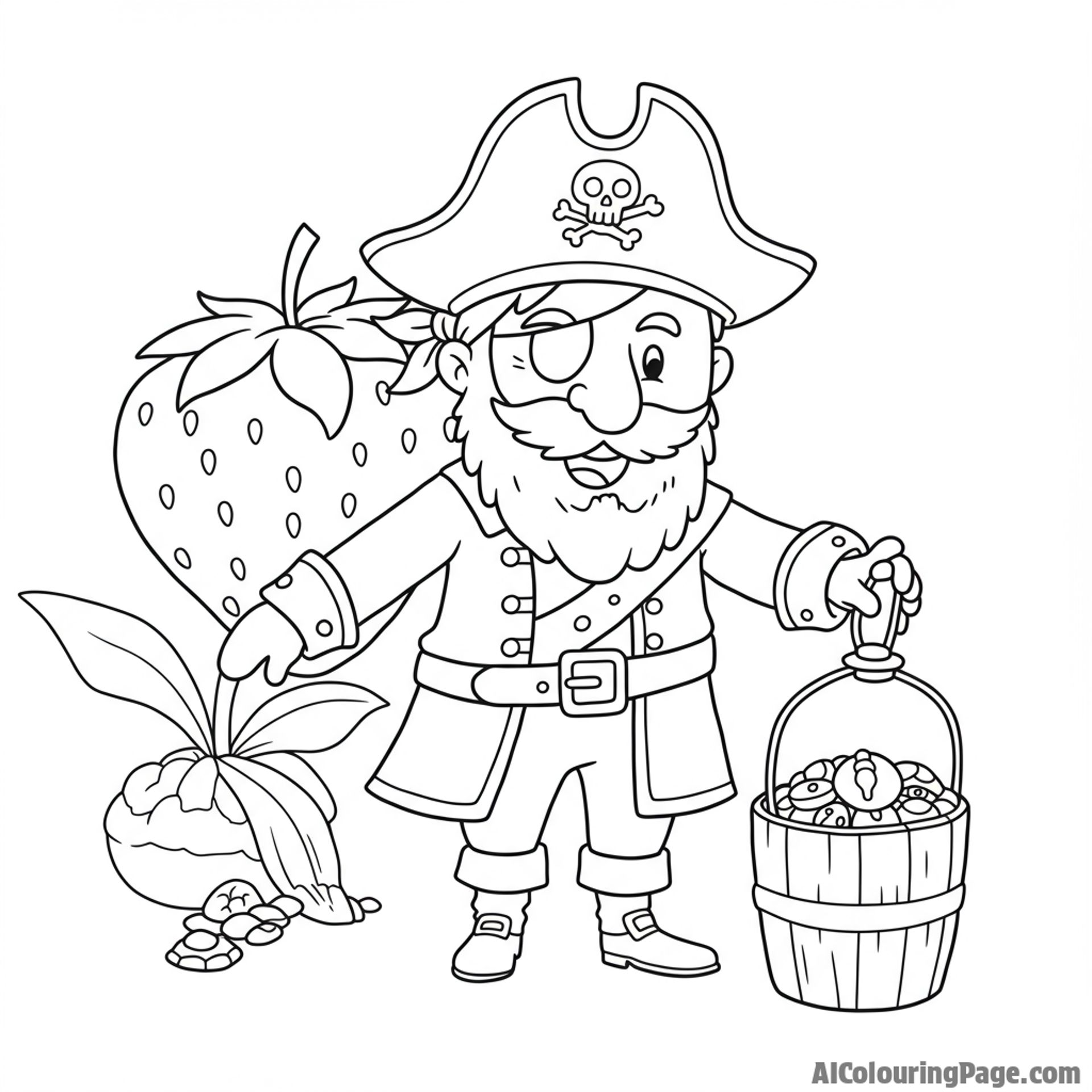 strawberry pirate, searching for treasure