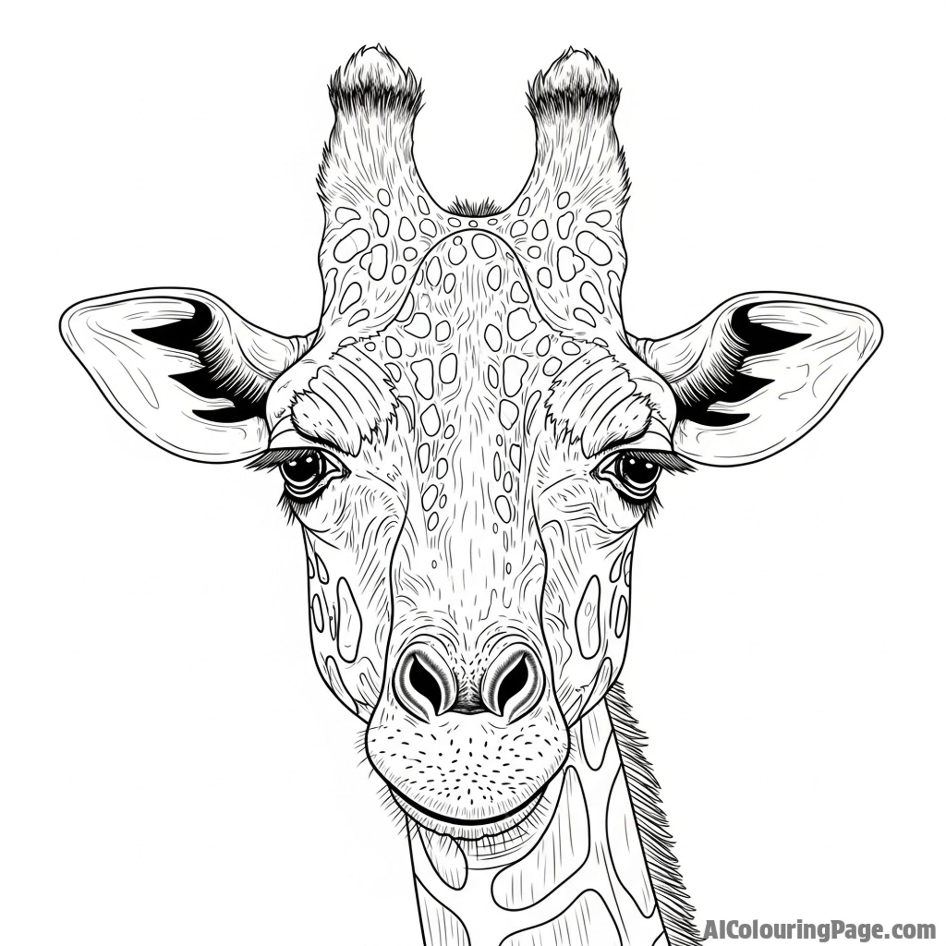 A portrait of a wise, ancient giraffe with weathered, wrinkled features.