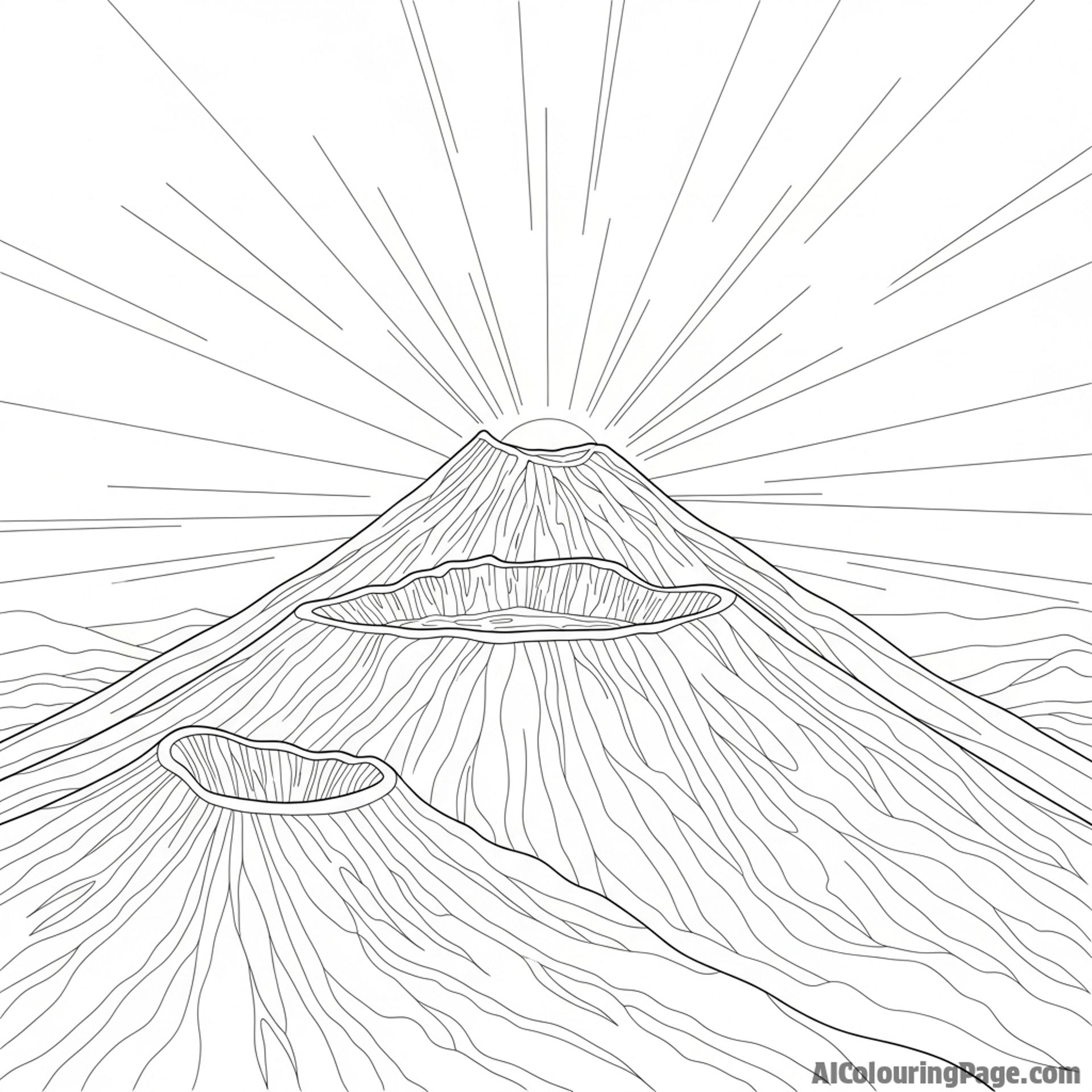 A volcano summit at dawn.