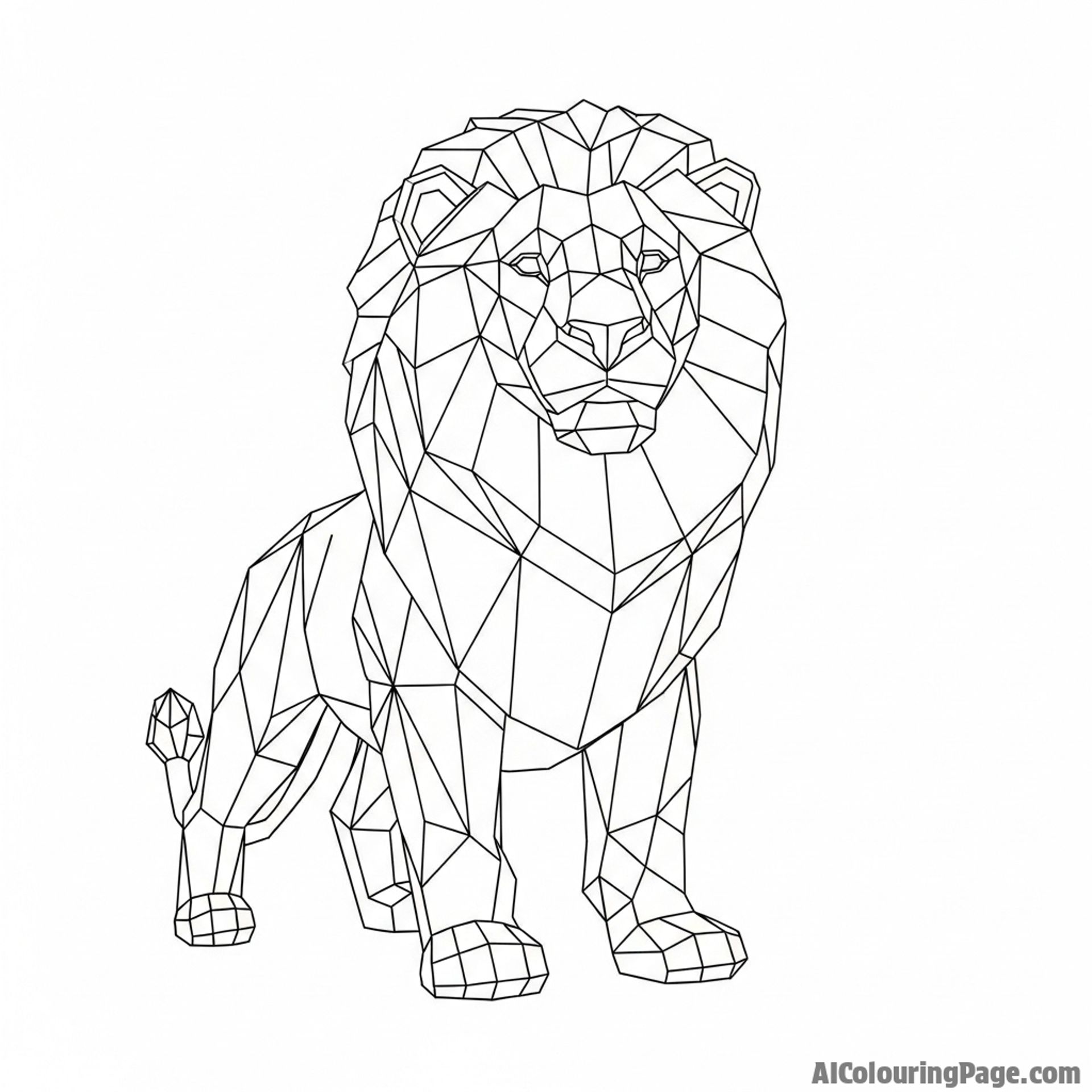 A lion's form sculpted from pure, clear, crystalline material.