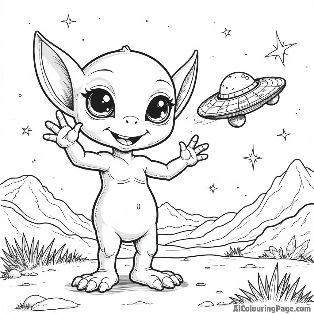 Free Alien Coloring Pages – free printable fantasy and science fiction coloring coloring page to download and print