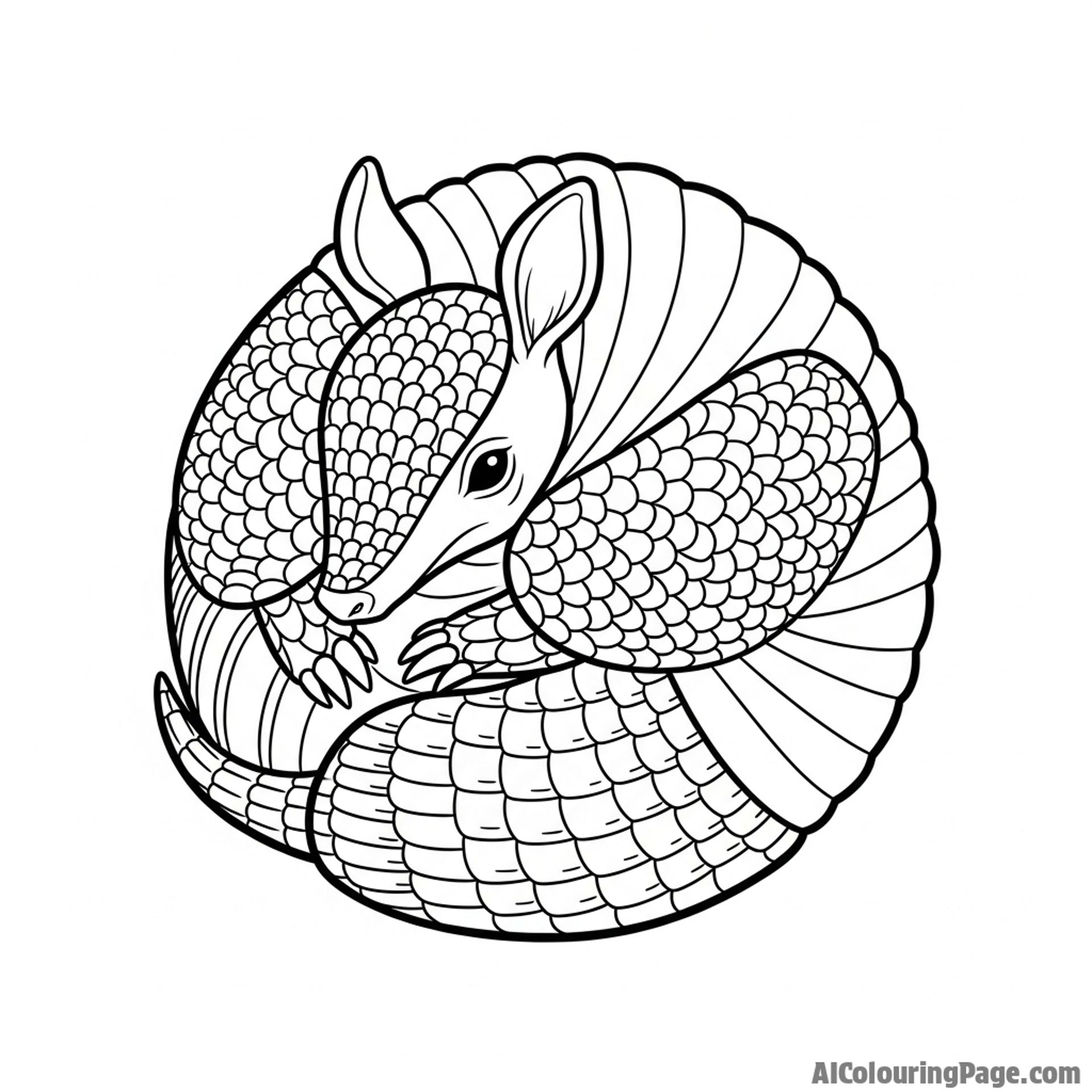 An armadillo curled into a perfect, impenetrable ball