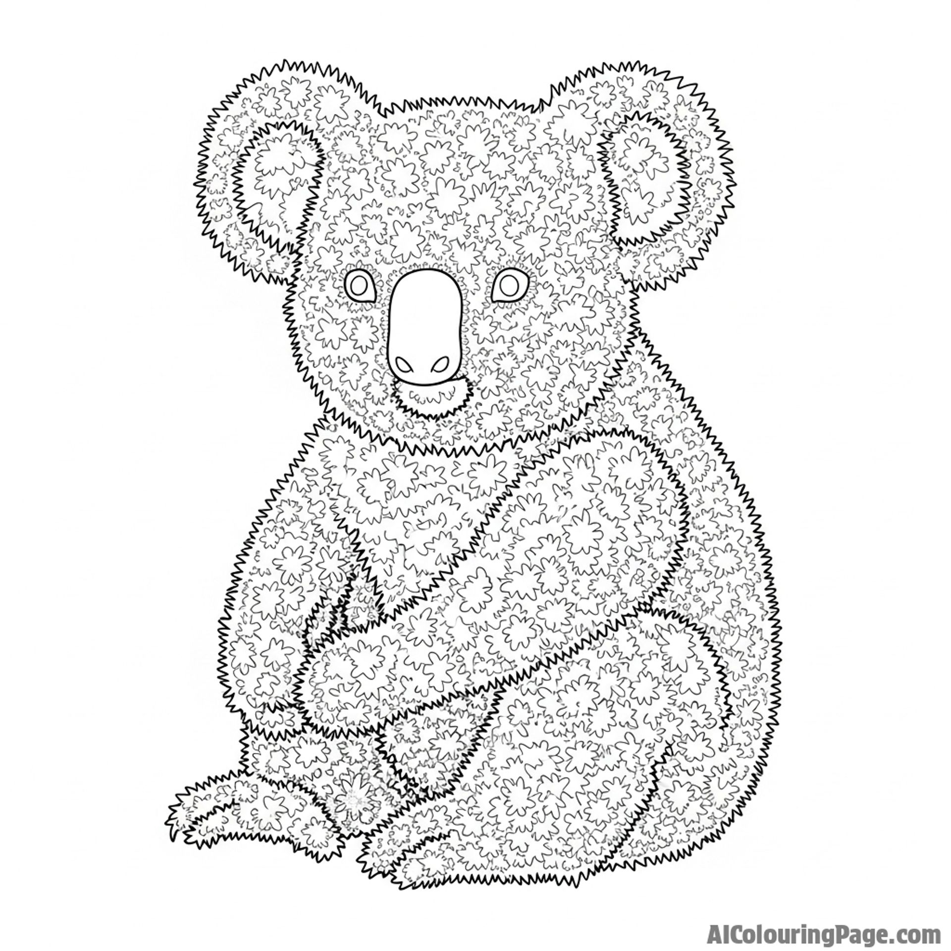 A topiary in the shape of a sitting koala, trimmed from dense bushes.