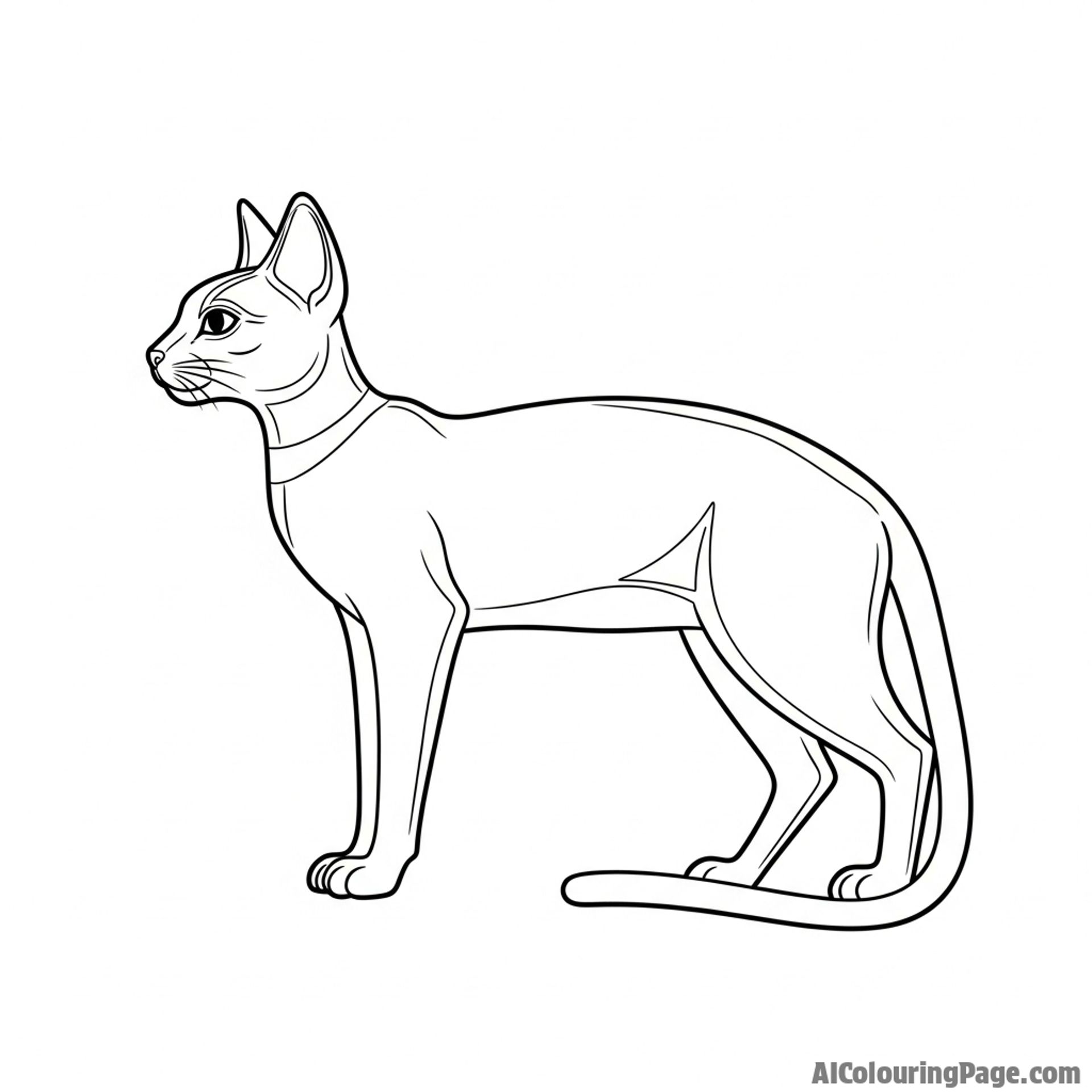 A cat depicted in the style of an ancient Egyptian hieroglyph.