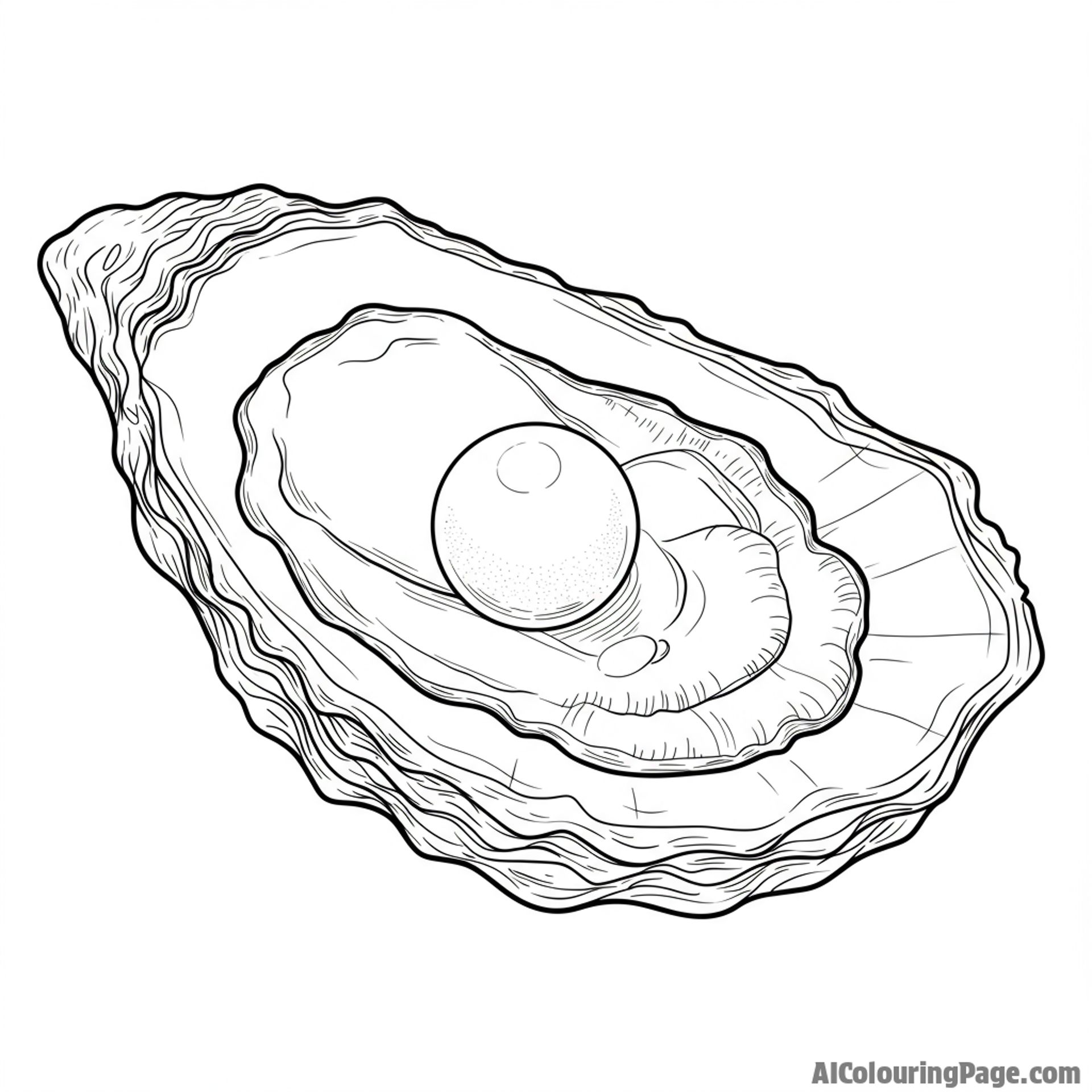 A single, perfect pearl inside an oyster.