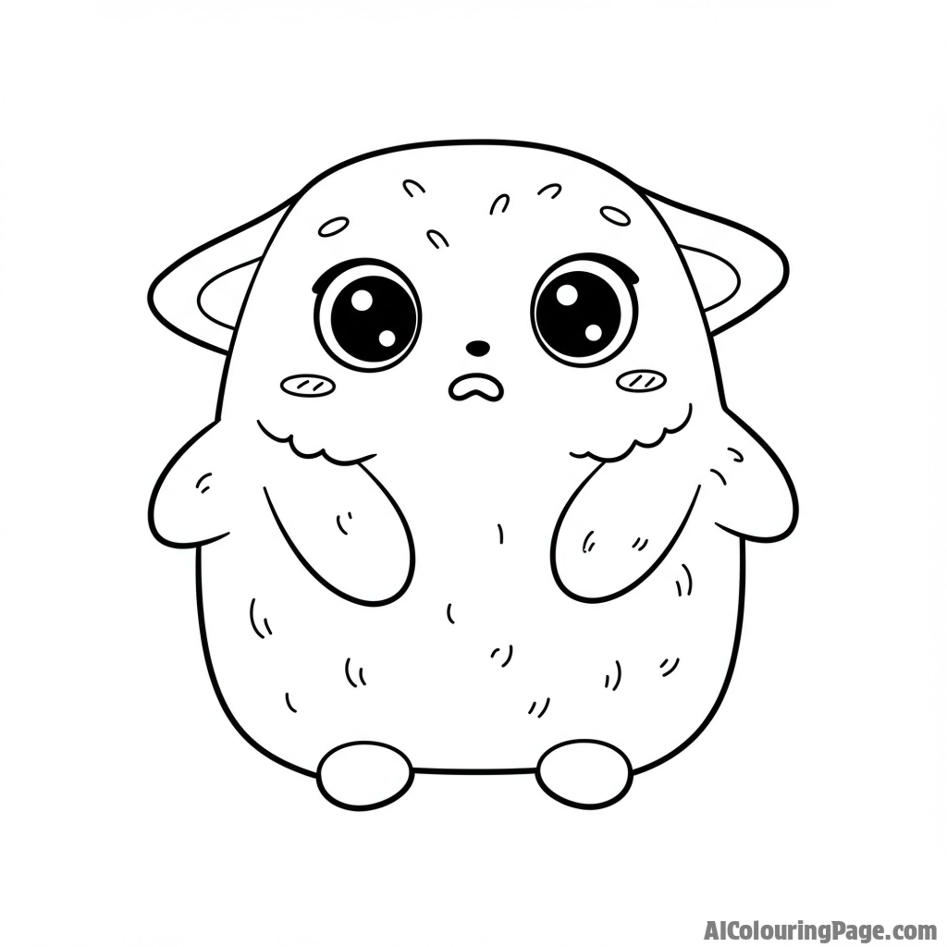 A lovable boba creature with big, innocent eyes.